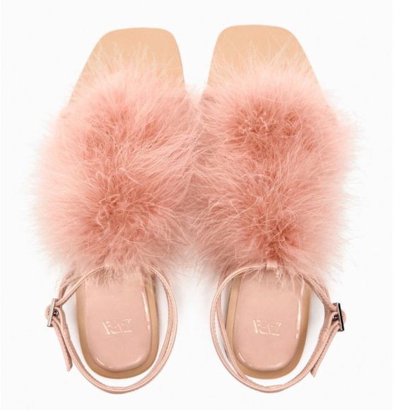 Zara Feather Sandals - Picture 1 of 7